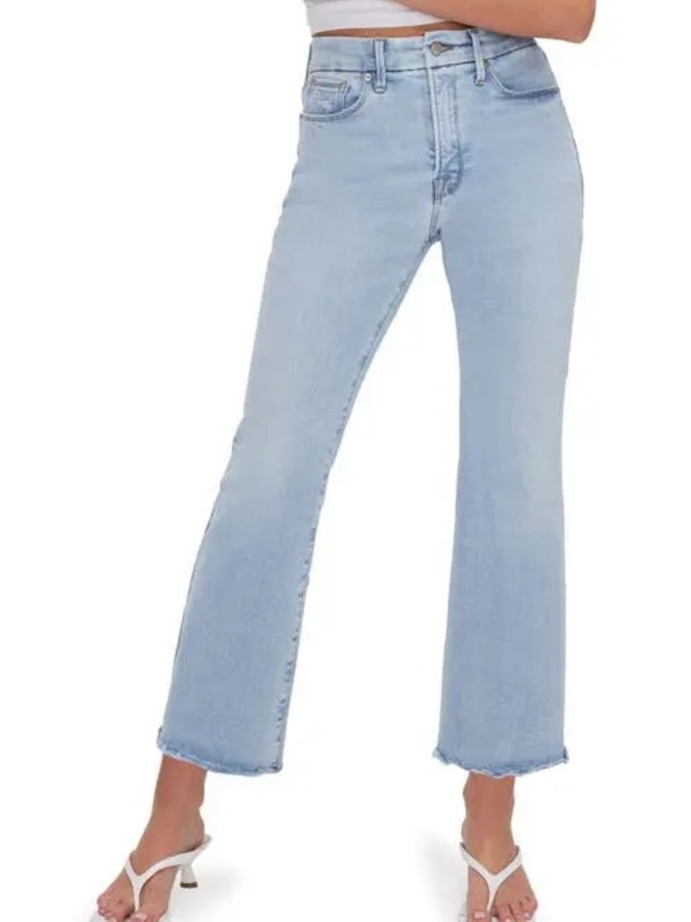 GOOD AMERICAN Good Legs Crop Mini Bootcut Jeans